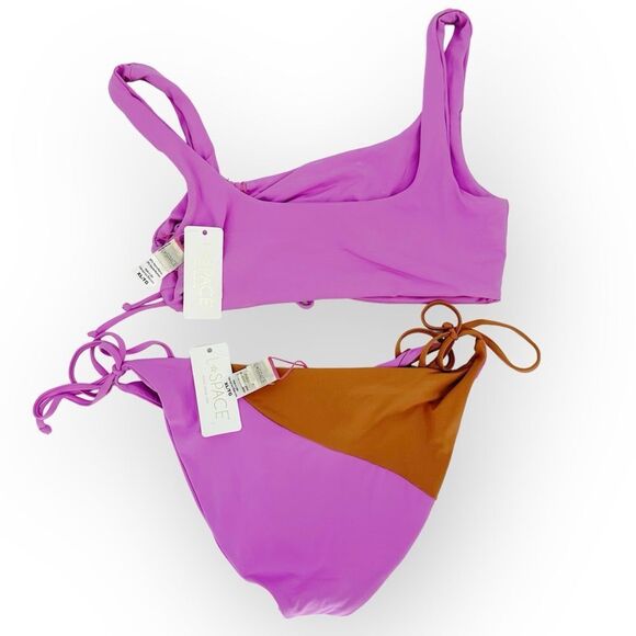 L*Space Bikini Set XL Wilder Top and Dani Full Cut Bottom in Rosebud and Putty - Picture 2 of 11